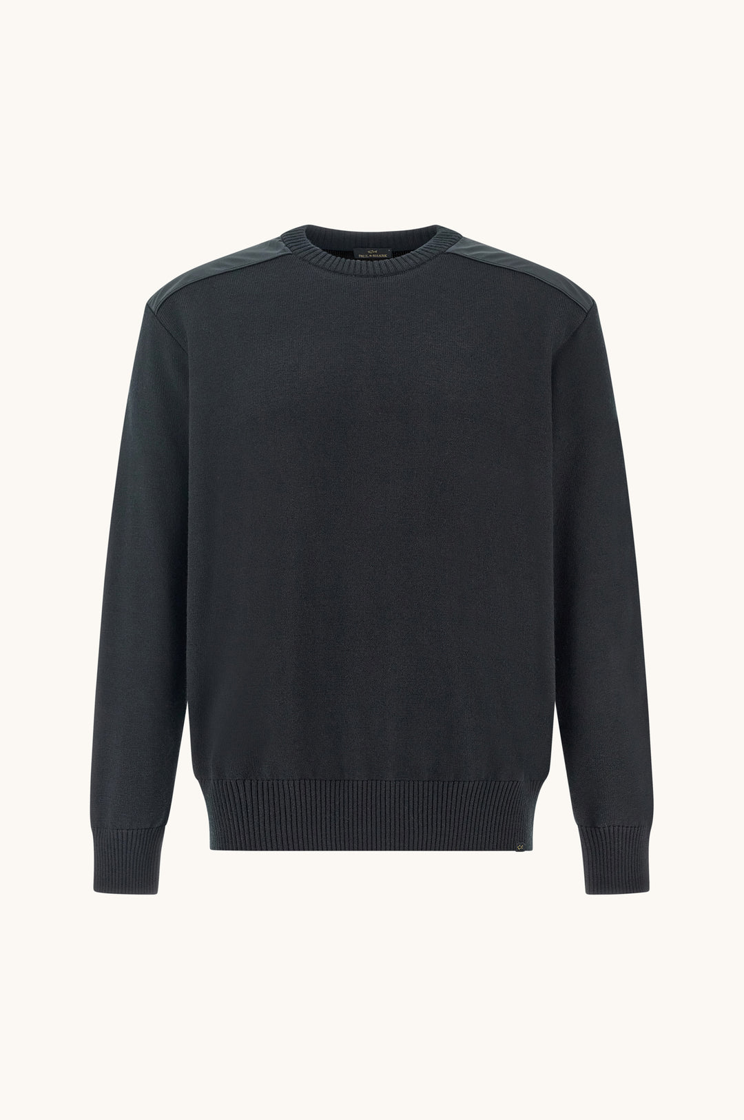 Paul &amp; Shark Soft Cool Touch Wool Crewneck Sweater with Typhoon® Details | Black