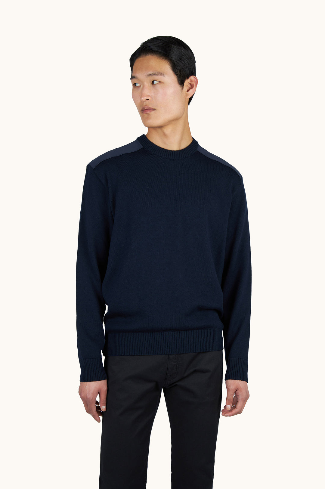 Paul &amp; Shark Soft Cool Touch Wool Crewneck Sweater with Typhoon® Details | Navy