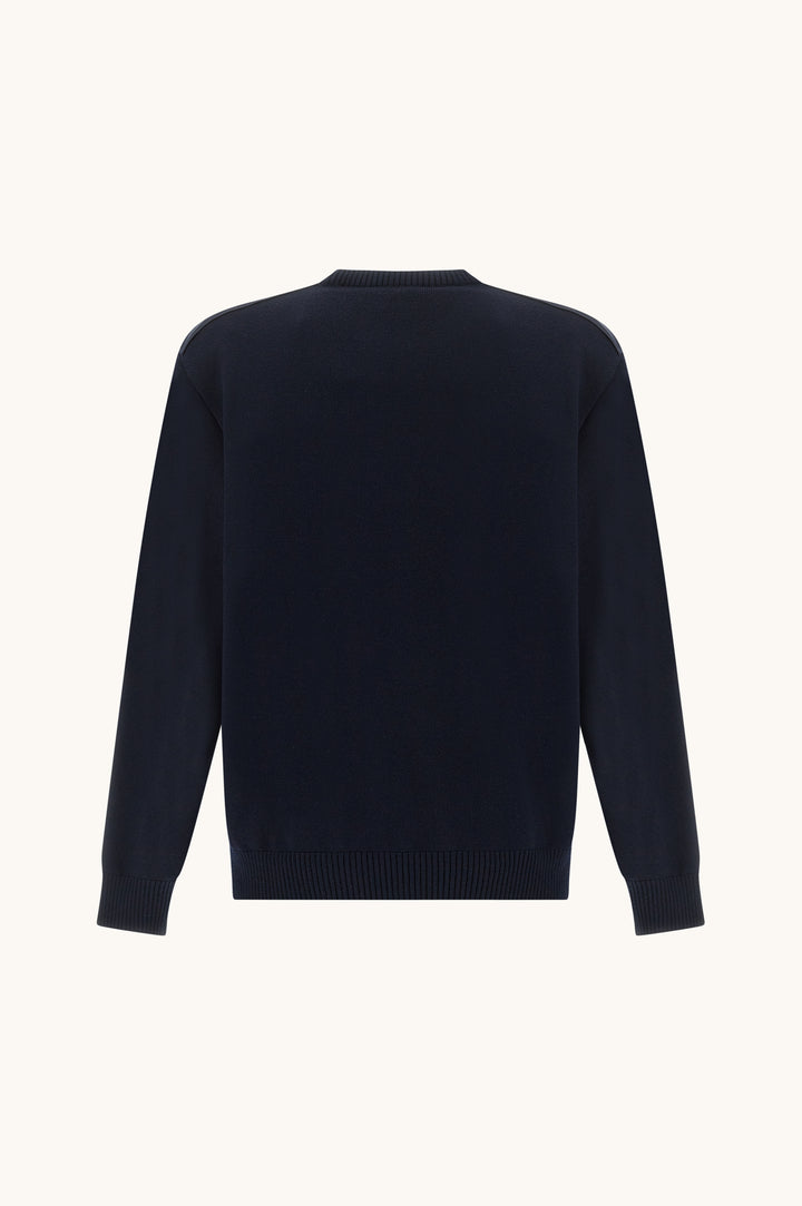 Paul &amp; Shark Soft Cool Touch Wool Crewneck Sweater with Typhoon® Details | Navy