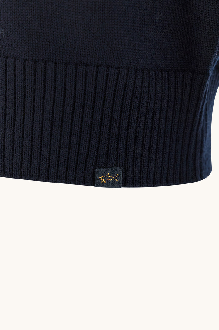 Paul &amp; Shark Soft Cool Touch Wool Crewneck Sweater with Typhoon® Details | Navy