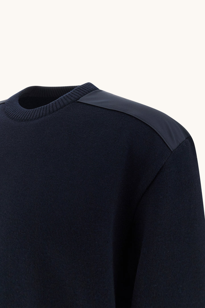 Paul &amp; Shark Soft Cool Touch Wool Crewneck Sweater with Typhoon® Details | Navy
