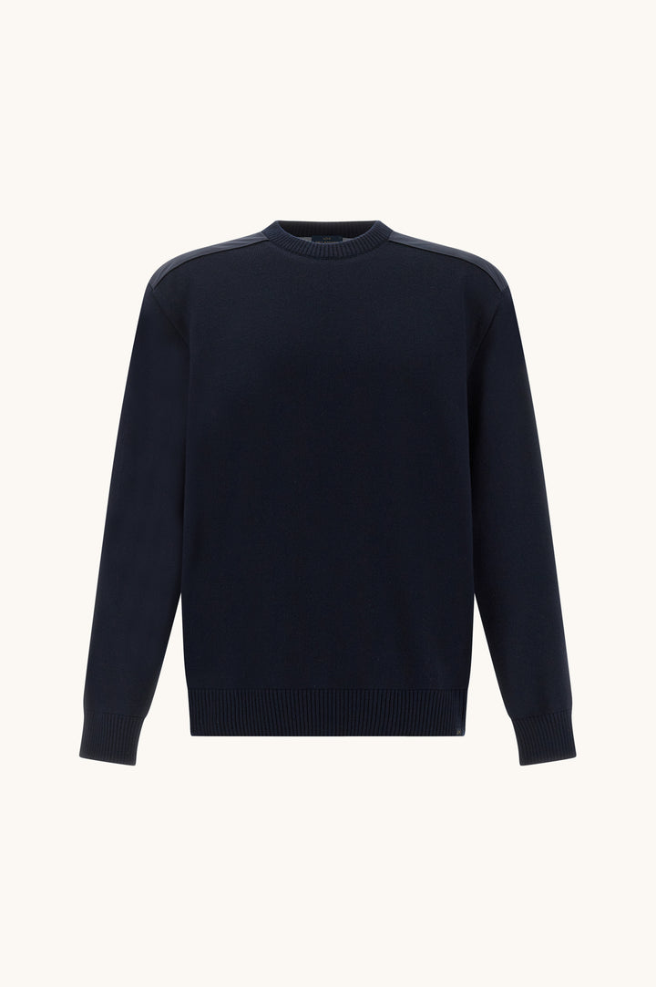 Paul &amp; Shark Soft Cool Touch Wool Crewneck Sweater with Typhoon® Details | Navy