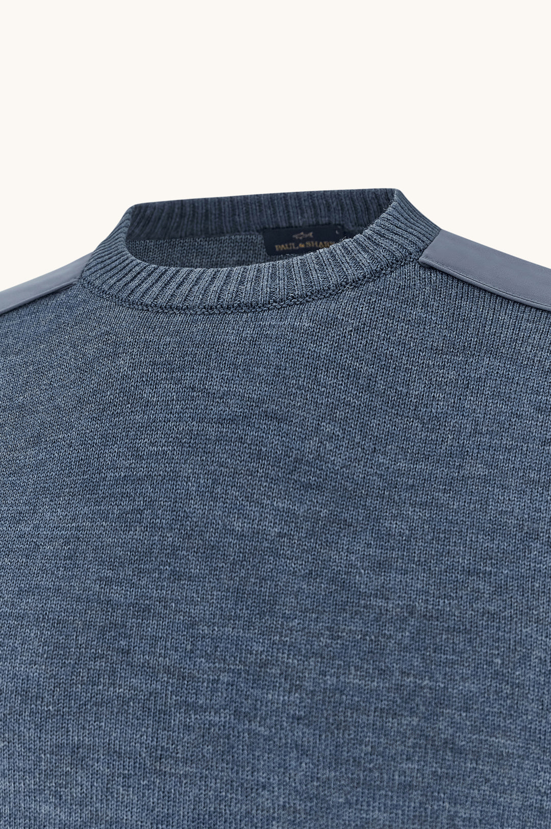 Paul &amp; Shark Soft Cool Touch Wool Crewneck Sweater with Typhoon® Details | Blue Melange