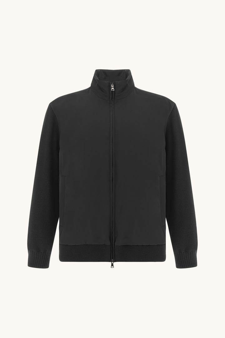 Paul &amp; Shark Hybrid in Soft Cool Touch Wool and Typhoon® Re-4x4 Stretch Cardigan | Black