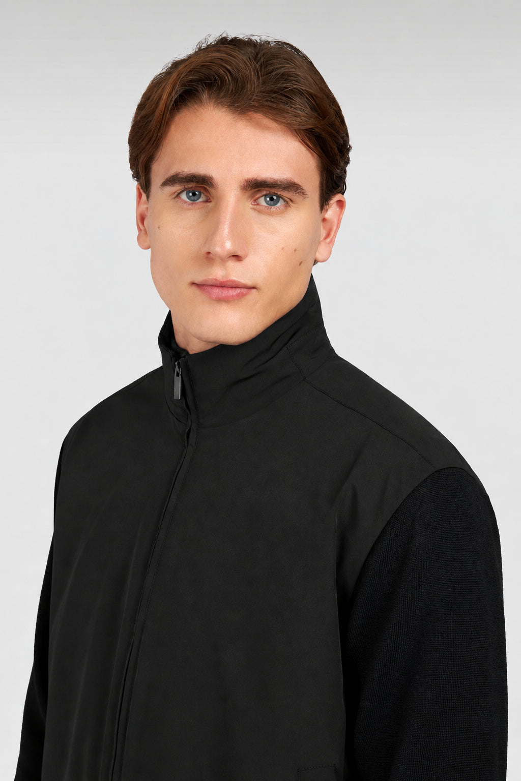 Paul &amp; Shark Hybrid in Soft Cool Touch Wool and Typhoon® Re-4x4 Stretch Cardigan | Black