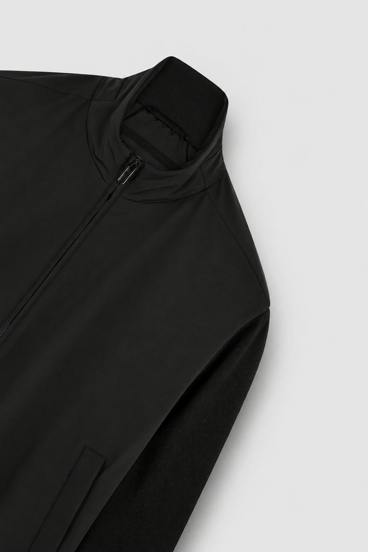 Paul &amp; Shark Hybrid in Soft Cool Touch Wool and Typhoon® Re-4x4 Stretch Cardigan | Black