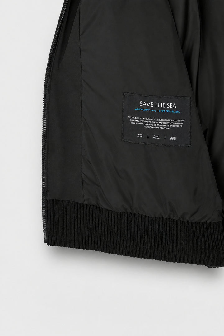 Paul &amp; Shark Hybrid in Soft Cool Touch Wool and Typhoon® Re-4x4 Stretch Cardigan | Black