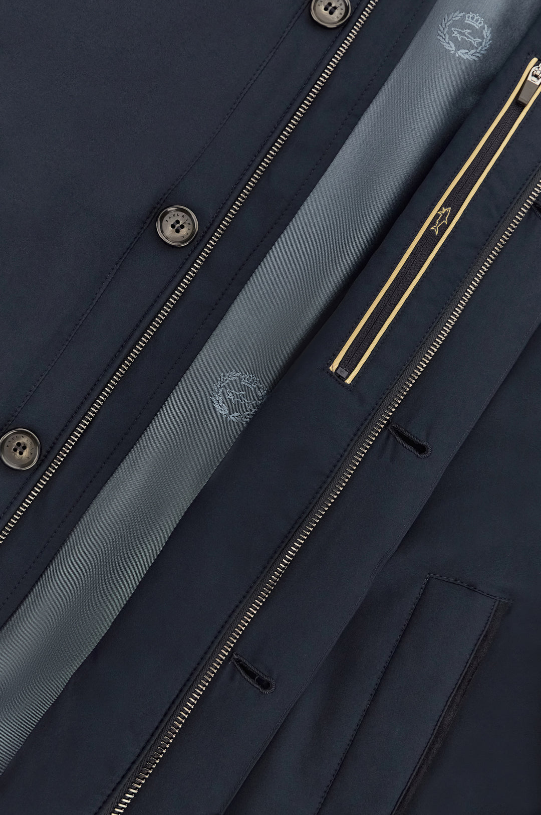 Paul &amp; Shark Typhoon® Platinum Car Coat with Suede Details | Navy