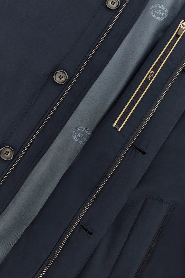 Paul &amp; Shark Typhoon® Platinum Car Coat with Suede Details | Navy