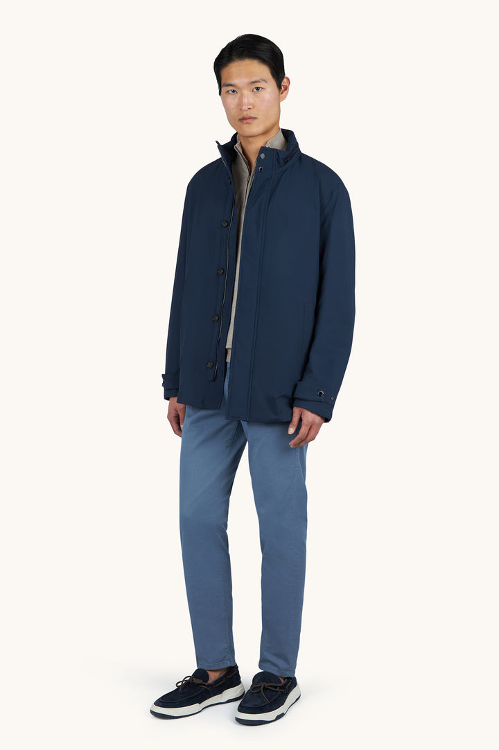 Paul &amp; Shark Typhoon® Platinum Car Coat with Suede Details | Navy
