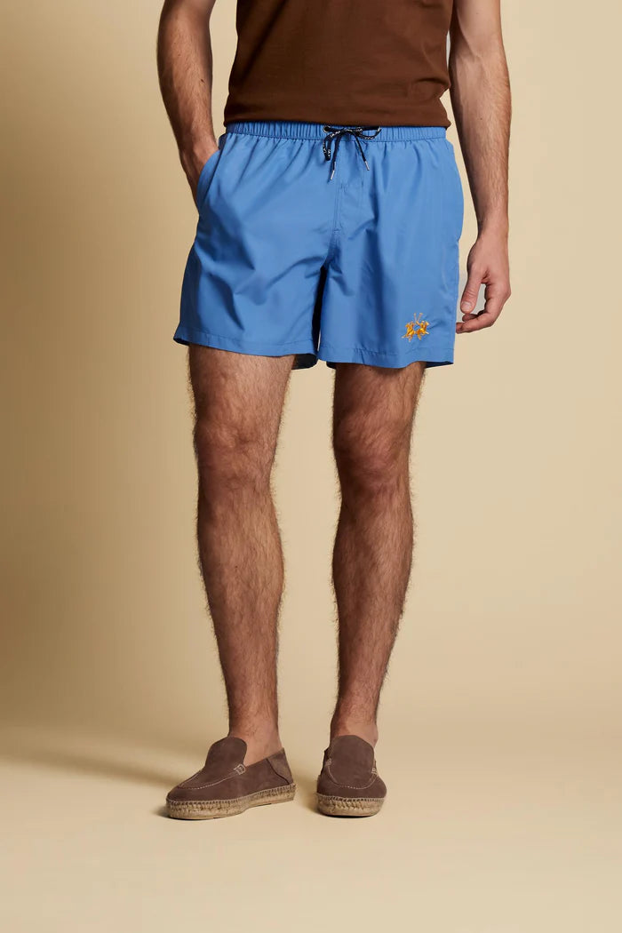 La Martina Men’s Solid Nylon Swim Shorts | Riviera Blue