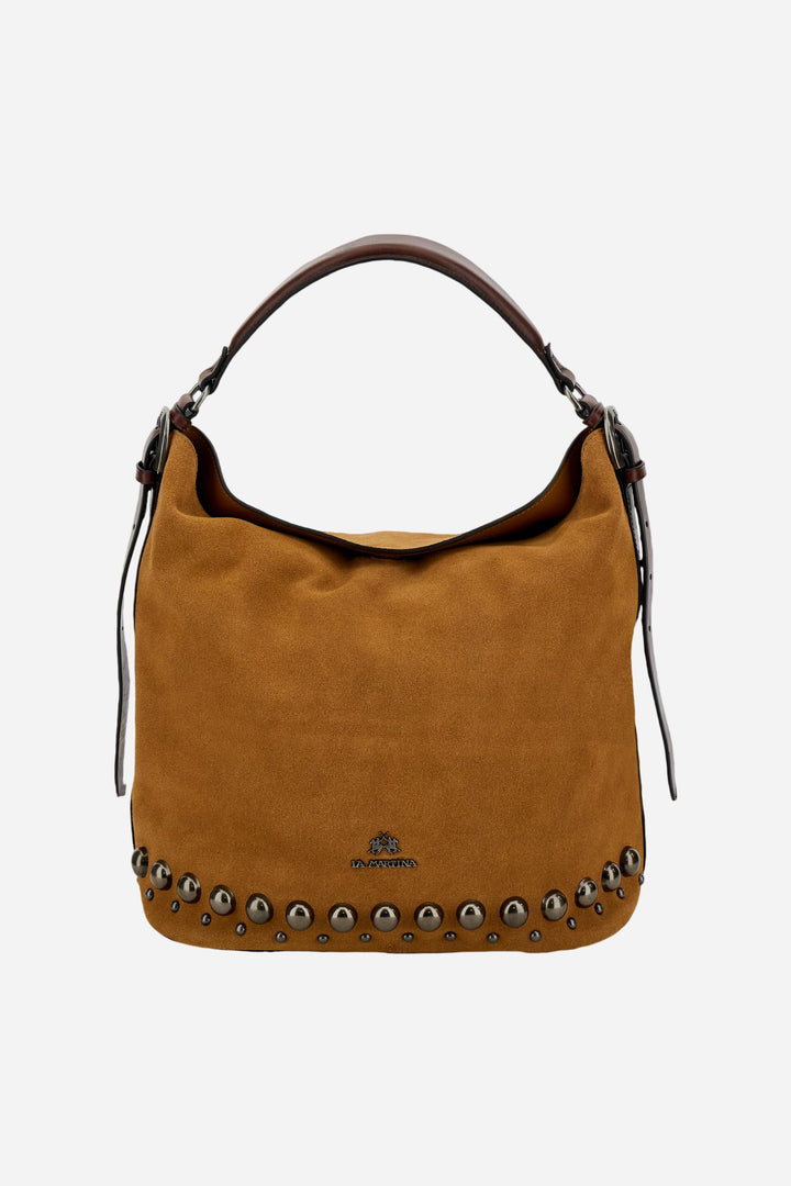Sac à bandoulière en daim et cuir La Martina | Beige