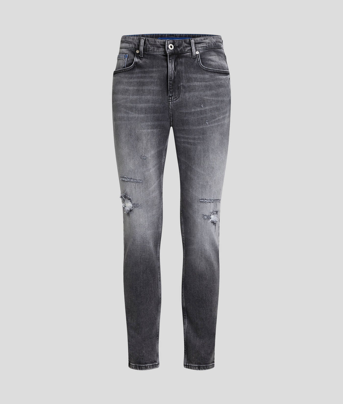 Karl Lagerfeld Slim Τζην με Σκισίματα | Washed Dark Grey