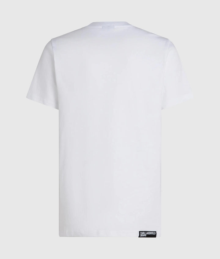 Karl Lagerfeld Small Logo T-shirt in Slim Fit | White