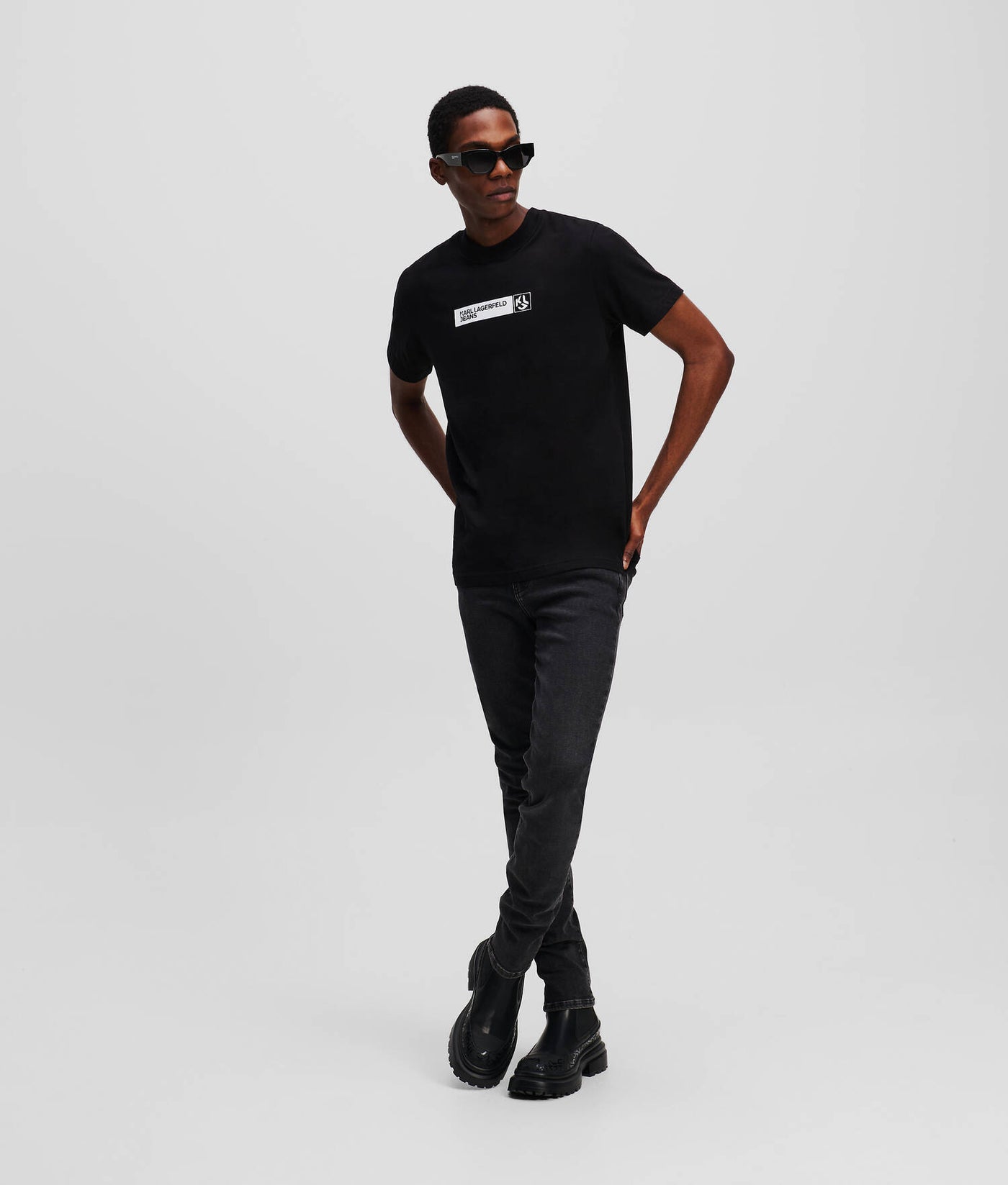 Karl Lagerfeld Slim Fit Graphic T-shirt | Μαύρο