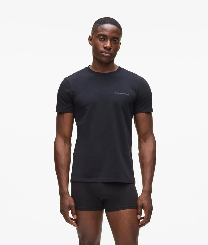 Karl Lagerfeld Logo T-shirt 2-Pack in Regular Fit | Black/White