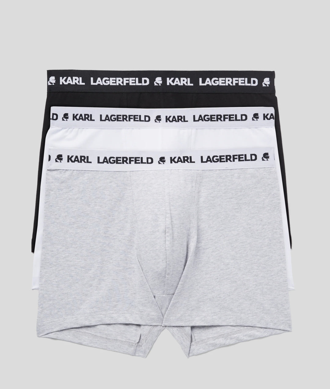 Karl Lagerfeld Logo Monochrome Trunk in 3-Pack | Black/White/Grey