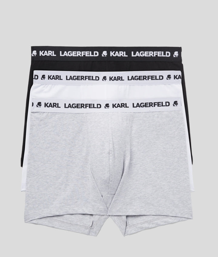 Karl Lagerfeld Logo Monochrome Trunk in 3-Pack | Black/White/Grey