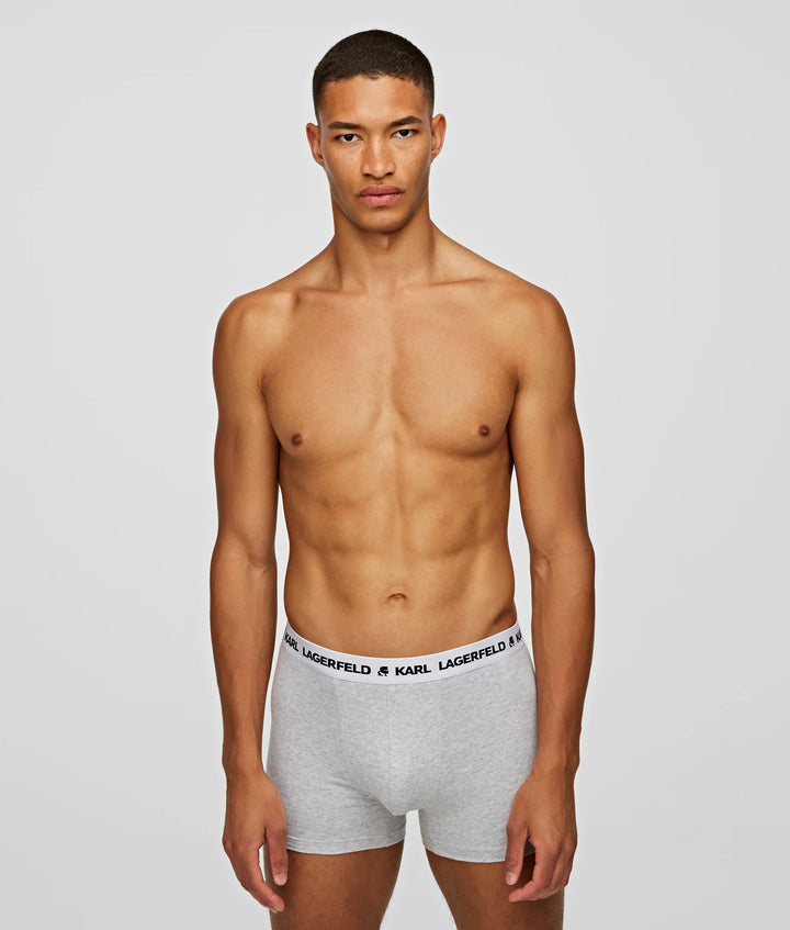 Karl Lagerfeld Logo Monochrome Trunk in 3-Pack | Black/White/Grey