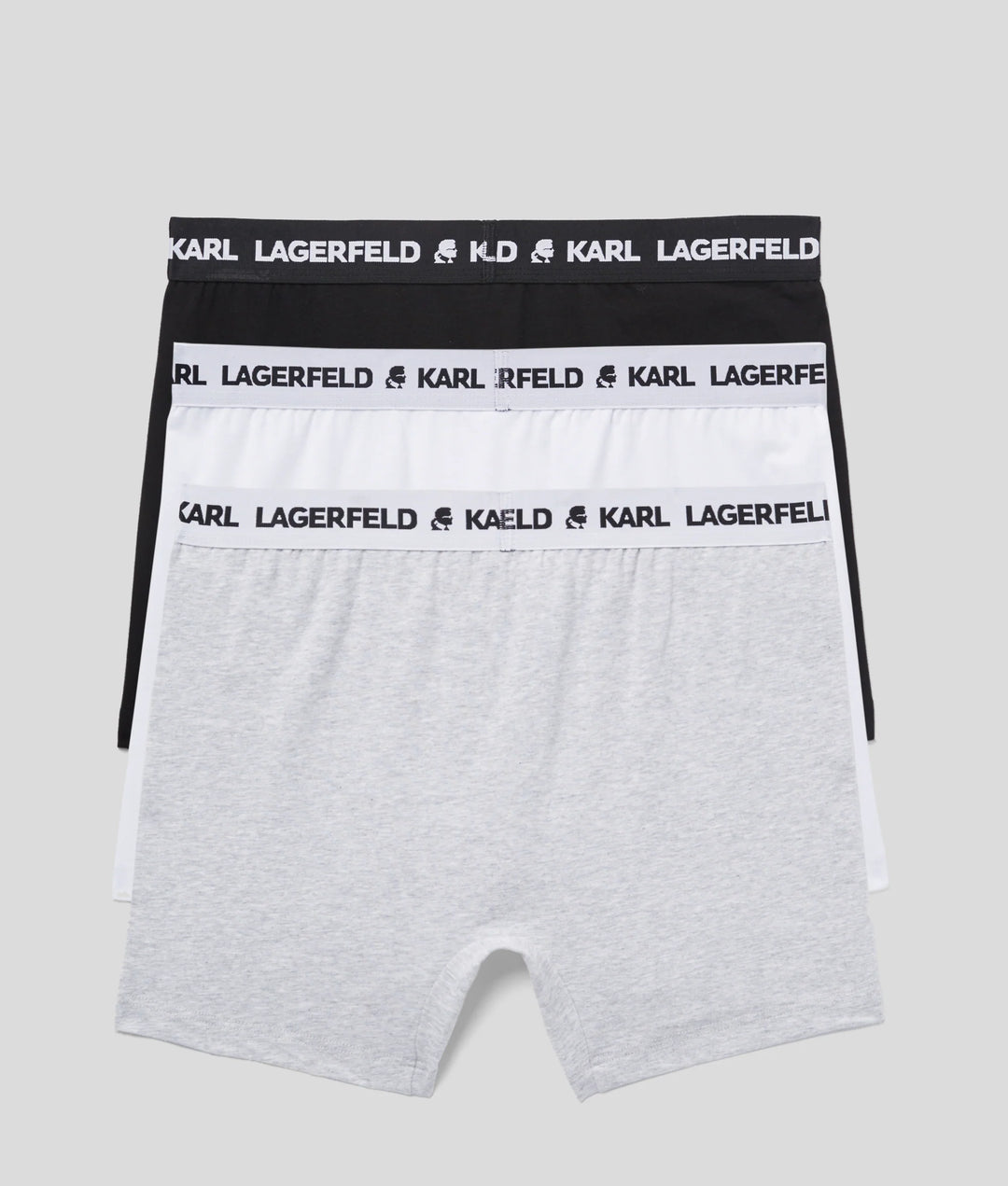 Karl Lagerfeld Logo Monochrome Trunk in 3-Pack | Black/White/Grey