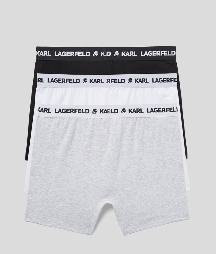 Karl Lagerfeld Logo Monochrome Trunk in 3-Pack | Black/White/Grey