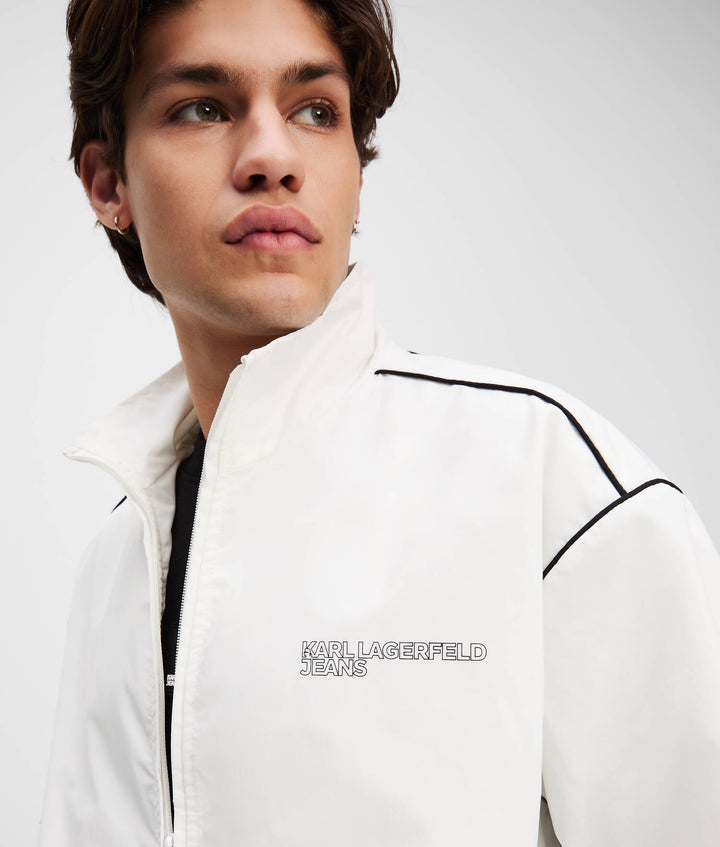 Karl Lagerfeld Logo Piping Jacket | White