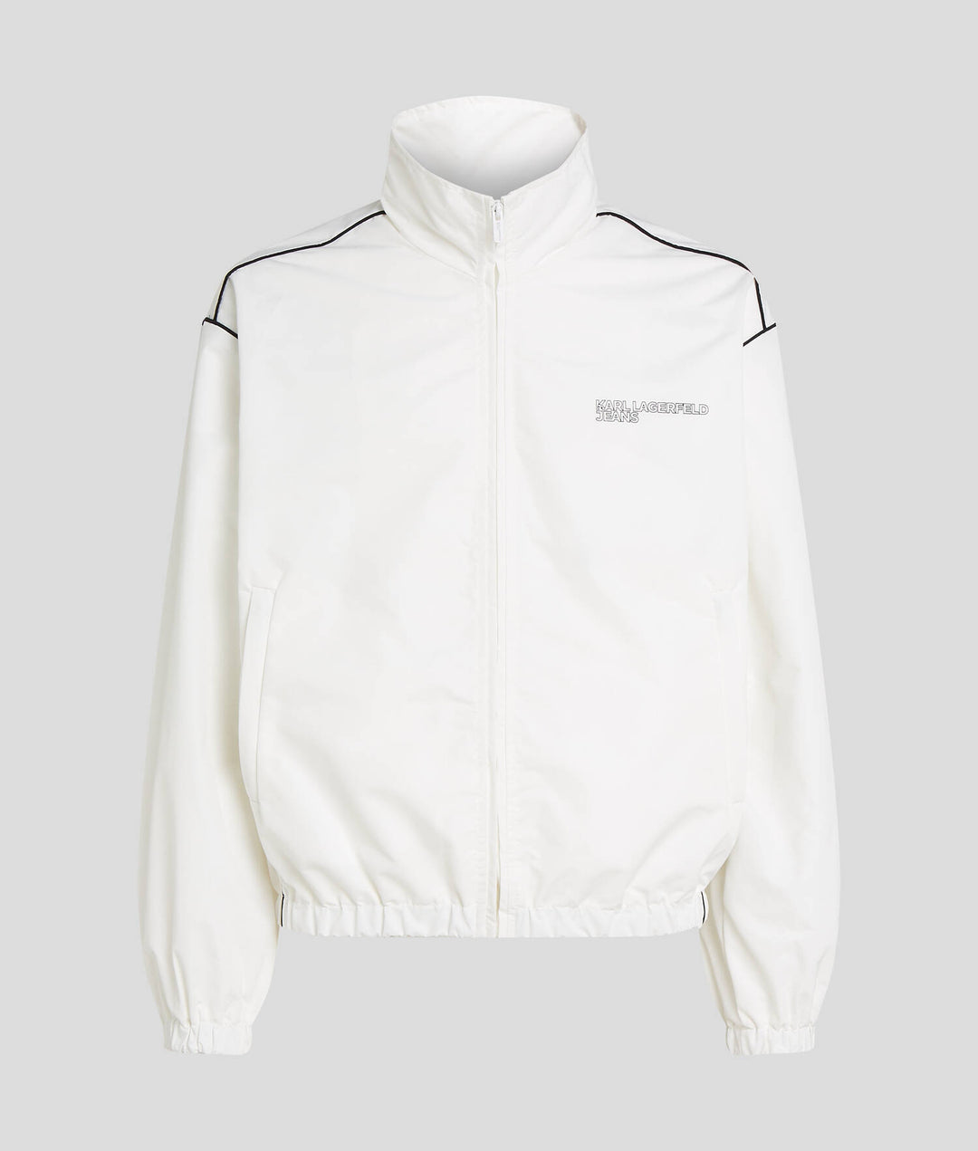 Karl Lagerfeld Logo Piping Jacket | White