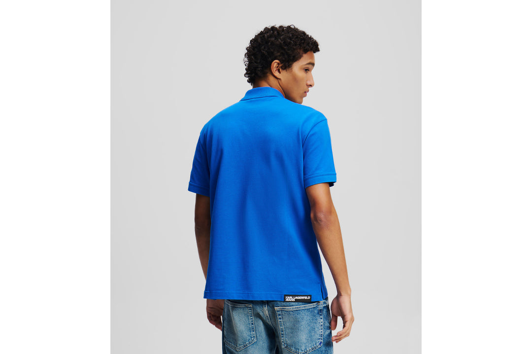 Karl Lagerfeld Logo Men's Polo | Azure Blue