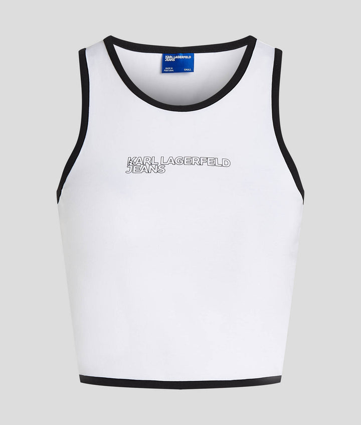 Karl Lagerfeld Piping Detail Tank Top | White