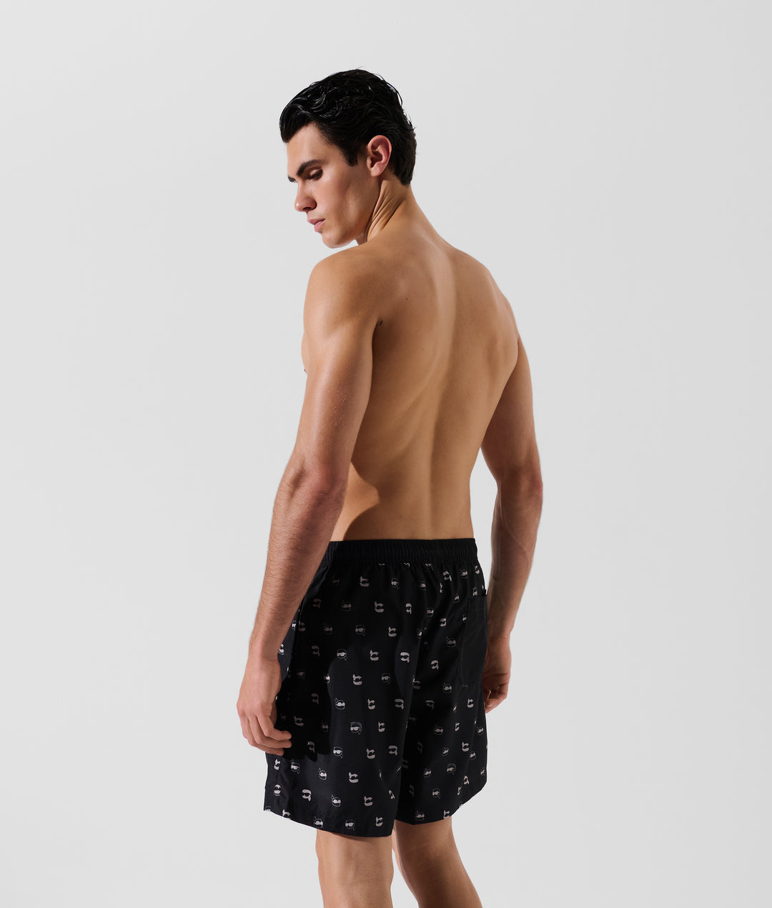 Karl Lagerfeld Ikon All-Over Print Boardshorts | Black