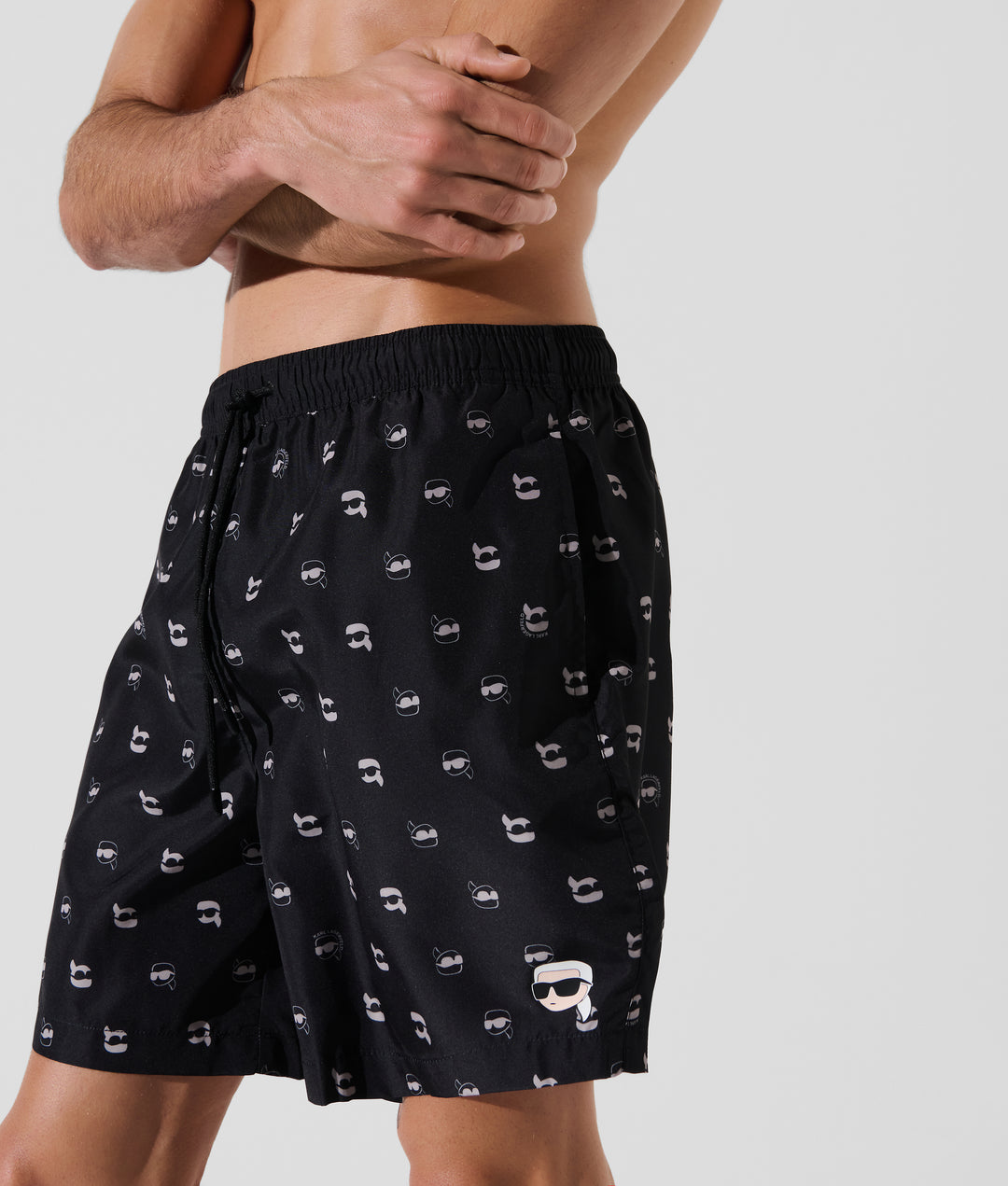 Karl Lagerfeld Ikon All-Over Print Boardshorts | Black