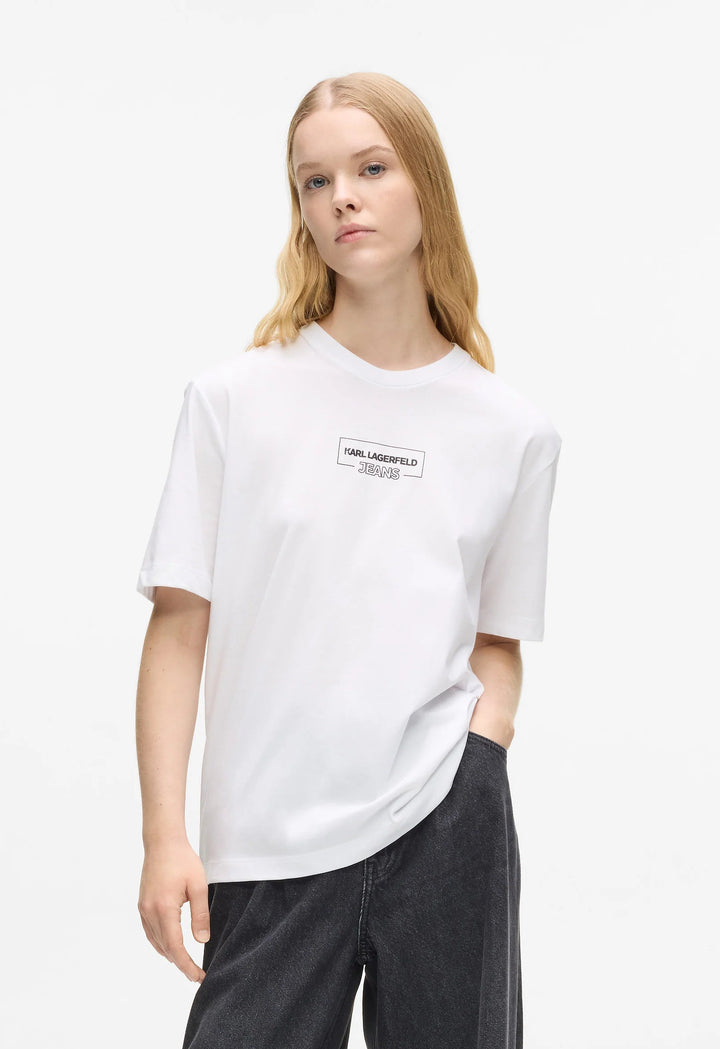 Karl Lagerfeld Outline Logo Women's T-shirt | White