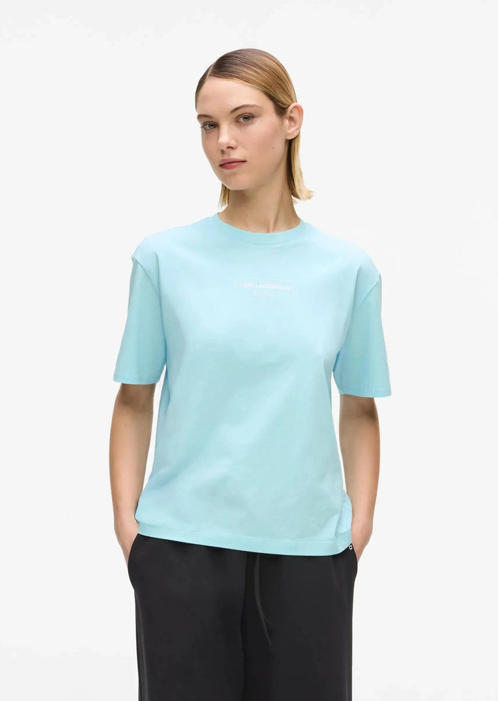 Karl Lagerfeld Outline Logo Women's T-shirt | Corydalis Blue