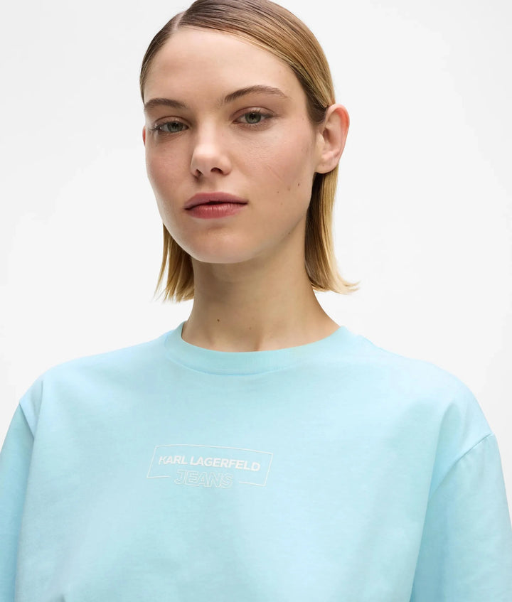 Karl Lagerfeld Outline Logo Women's T-shirt | Corydalis Blue