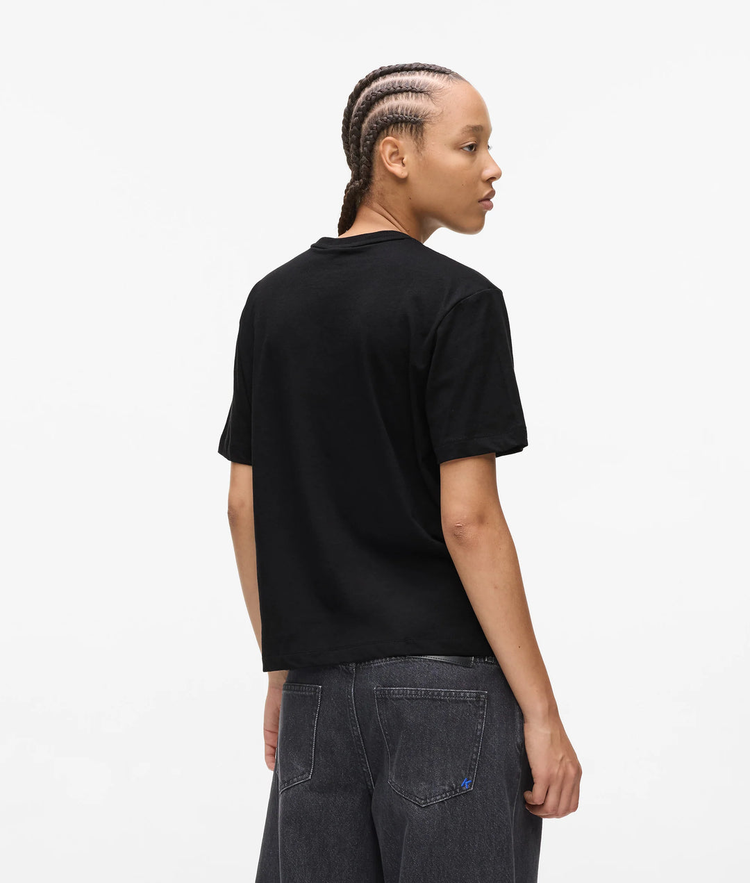 Karl Lagerfeld Women's Regular Outline Logo T-shirt | Black