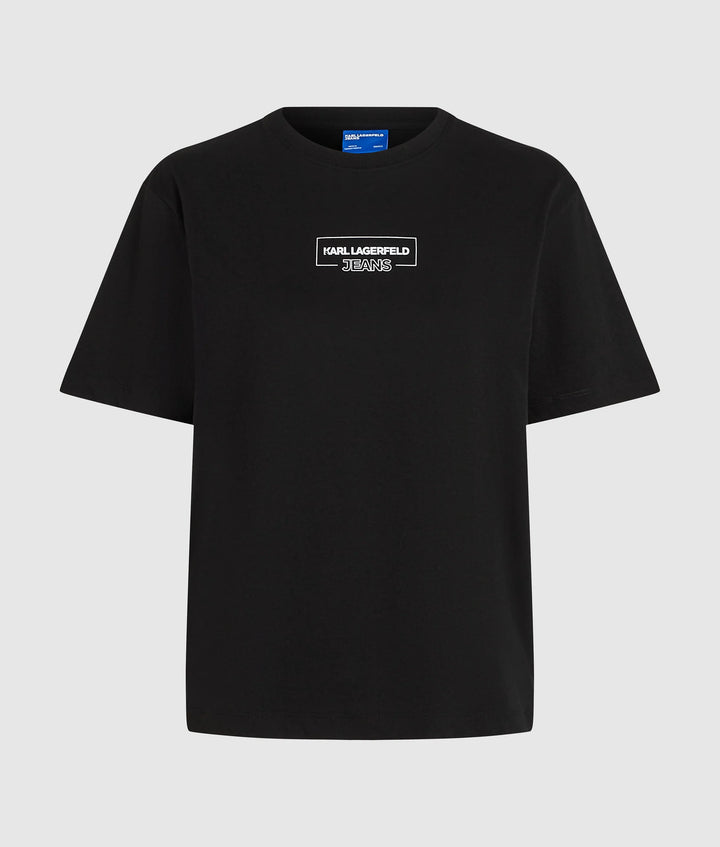 Karl Lagerfeld Women's Regular Outline Logo T-shirt | Black