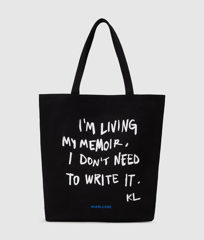 Karl Lagerfeld Box Logo Quote Shopper Bag | Black