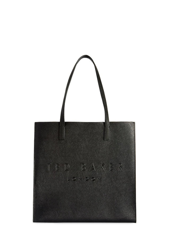 Ted Baker Soocon Crosshatch Faux Leather Large Icon Bag | Black