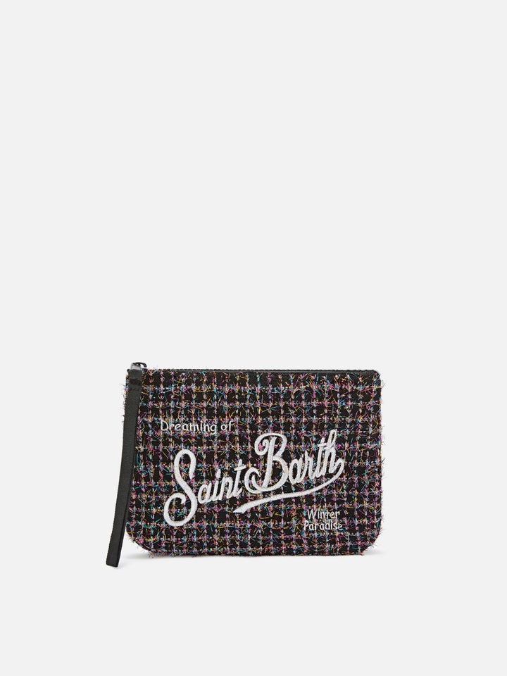 MC2 Saint Barth Aline Tweed-Pochette - Schwarz - Vorderansicht