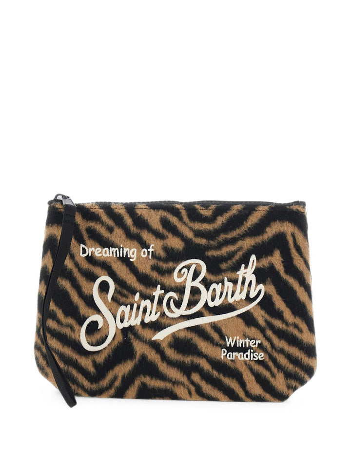 MC2 Saint Barth Pochette Aline Feutre Zèbre - Zèbre - Vue de trois quarts