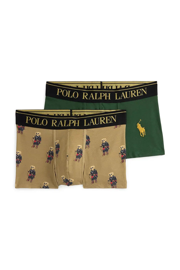 Ralph Lauren Stretch Cotton Trunk 2-Pack | Green/Khaki