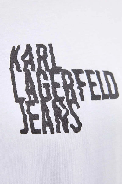 Karl Lagerfeld Βαμβακερό T-shirt Κανονικής Εφαρμογής | Λευκό