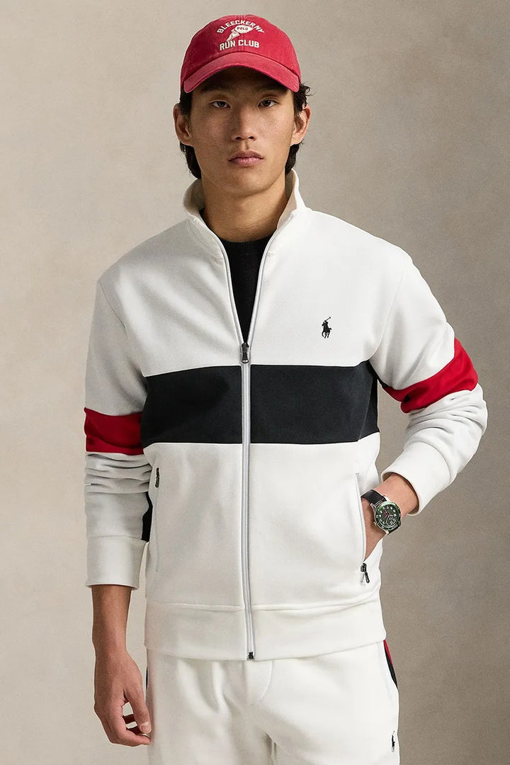 Ralph Lauren Striped Track Cardigan | Ceramic White