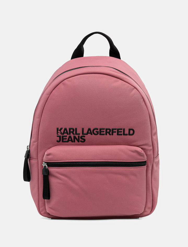 Karl Lagerfeld Logo Nylon Backpack | Slate Rose