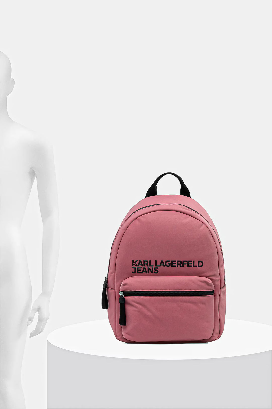 Karl Lagerfeld Logo Nylon Backpack | Slate Rose