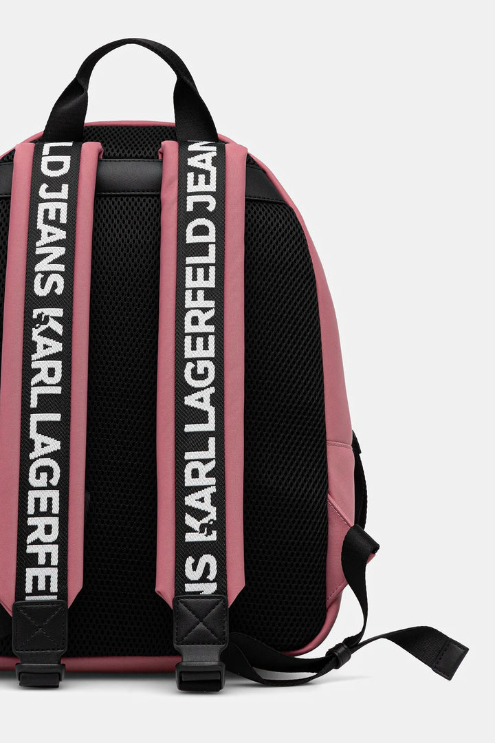 Karl Lagerfeld Logo Nylon Backpack | Slate Rose