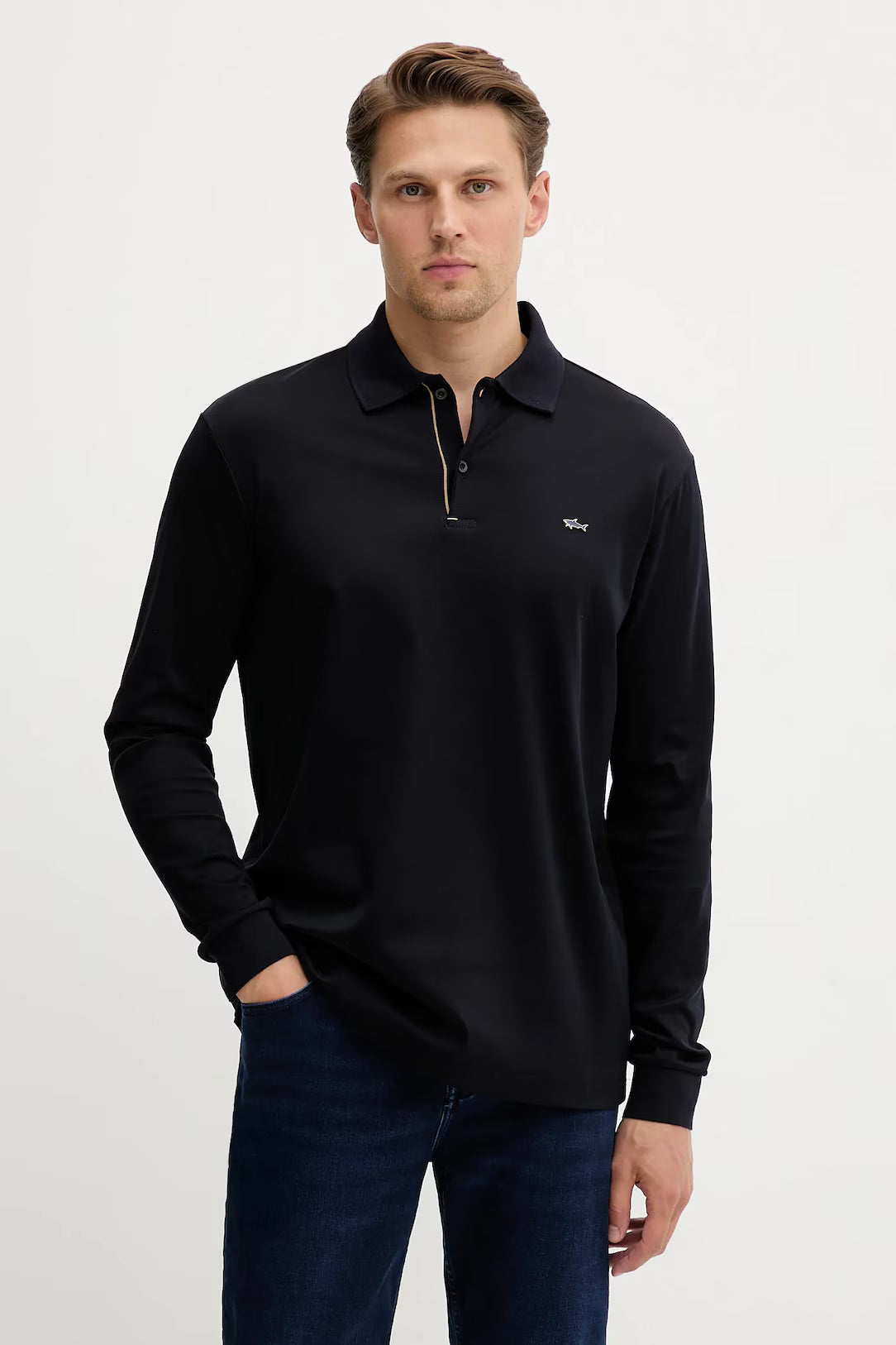 Paul & Shark Metal Shark Aqua Touch Cotton Polo | Navy