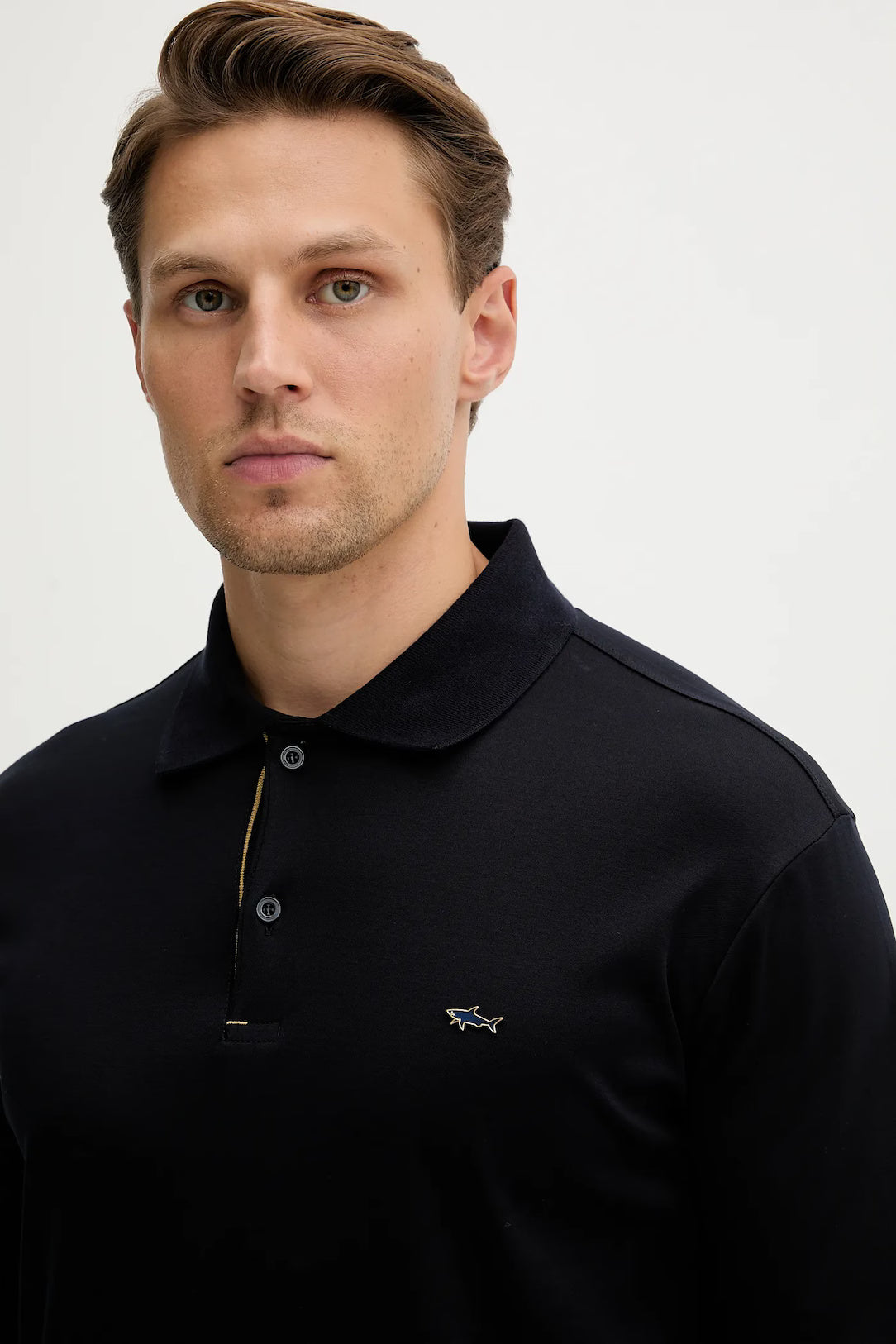 Paul & Shark Metal Shark Aqua Touch Cotton Polo | Navy