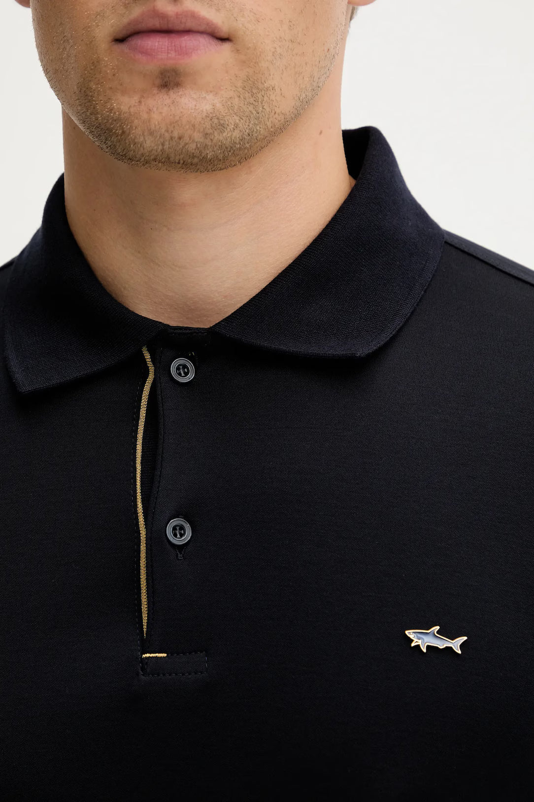 Paul & Shark Metal Shark Aqua Touch Cotton Polo | Navy