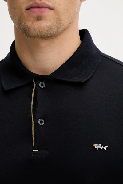 Paul & Shark Metal Shark Aqua Touch Cotton Polo | Navy